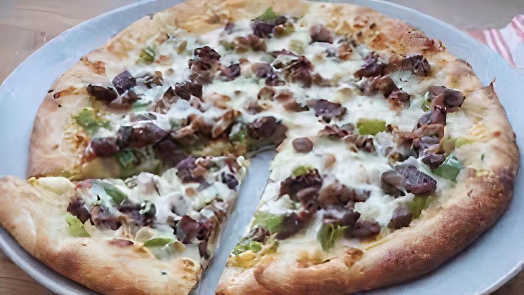 Philly Cheesesteak  · Cheese, green peppers, onions, ranch.