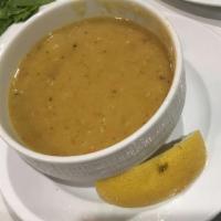 Lentil Soup · Lentil and onion cooked with meat broth.