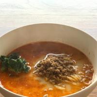 Tan Tan Men · Original spicy sesame soup, ground beef, and spinach