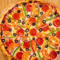 Supreme Pizza ( Small) · Sausage ,pepperoni, green pepper, red onion, tomato, olives