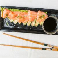 Yuzu Salmon · Fatty salmon, avocado, Served with chef's yuzu miso sauce.