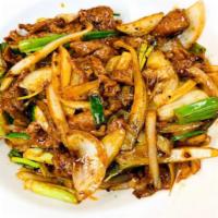 S 3. Triple Delight · Shrimp, beef and chicken tenders are carefully stir-fried with sweet and green onions in a d...