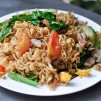 Lo Mein · Lo Mein egg noodles, stir-fried with fresh vegetables, soy sauce, sesame oil, and any meat o...