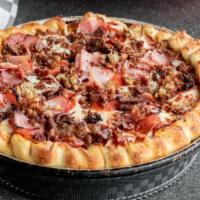 Meat Lovers Pizza · Sausage, ham, pepperoni, and bacon.