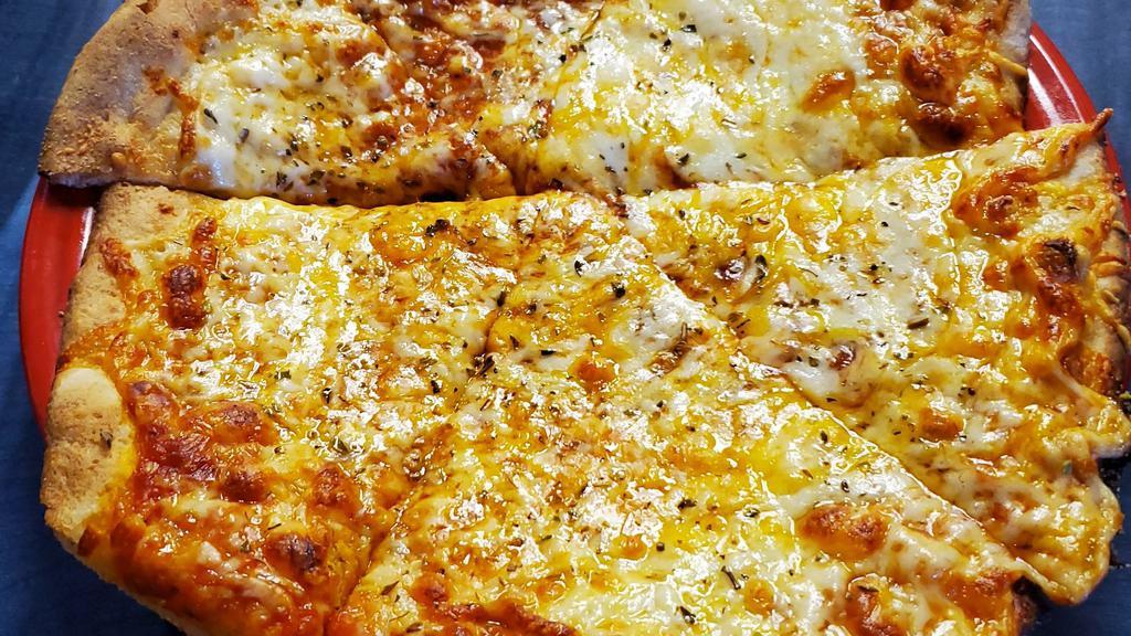 3 Cheese Pizza · Mozzarella, Cheddar, Parmesan, marinara sauce.
