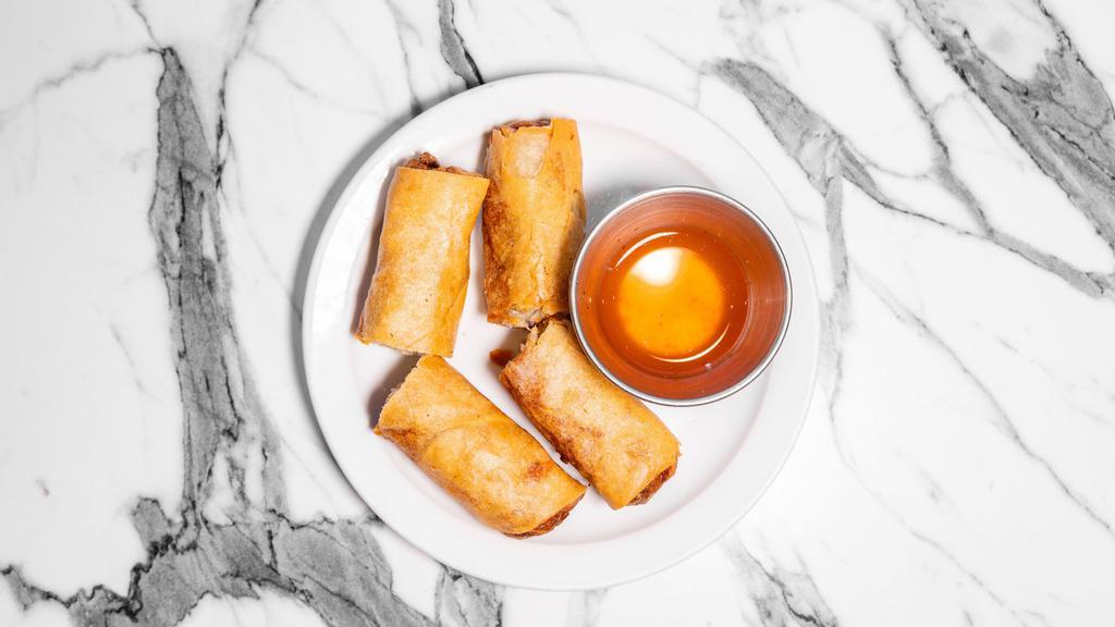 Chả Giò / Egg Rolls · Two pieces. Deep fried pork egg rolls made Vietnamese with house sauce.