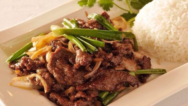 Mongolian Beef - L · Sliced beef sautéed with green and white onions in our own special sauce.