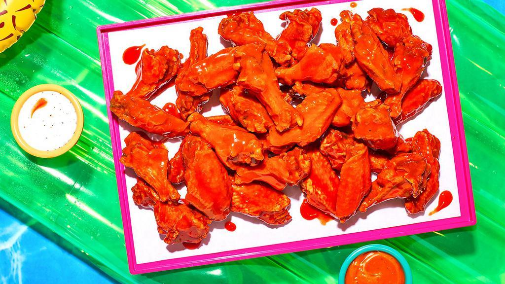 30 Wings · 30 crispy fried bone-in chicken wings in your choice of sauce