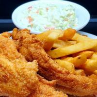 Perch Meal · Our Fish is fried to perfection and comes with French Fries and Coleslaw