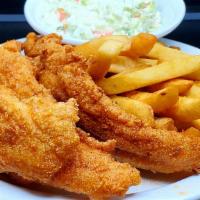 Whiting Meal · Our Fish is fried to perfection and comes with French Fries and Coleslaw