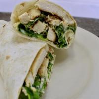 Caesar Wrap · Grilled or crispy chicken, romaine lettuce, parmesan cheese, tomatoes, caesar dressing
