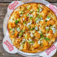 Buffalo Chicken Pizza Large · Buffalo chicken, green onions, bleu cheese, mozzarella, celery, ranch sauce