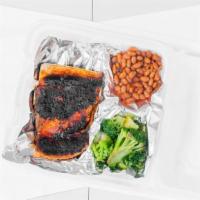 Blackened Sweet & Spicy 10 Oz Salmon Dinner · Comes with 2 sides and drink.