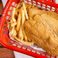 Catfish Fillet · Includes french fries and coleslaw.