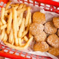 Chicken Nuggets · Includes French fries and bread.