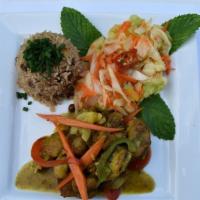 Curry Chicken · Chicken seasoned with Jamaican Indian curry powder, Jamaican herbs, and spices stew cooked w...