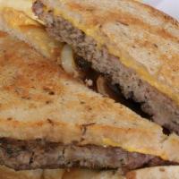 Patty Melt · Quality choice steak burger, 1/3 lb. served on grilled and toasted rye. With onions, tomato,...