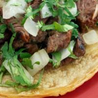 Steak Tacos · 3 tacos served with rice and beans. choice of flour or corn tortillas