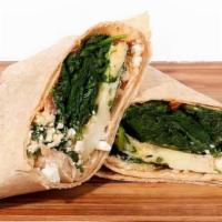 Green Eggs & Jam · Egg White, Spinach, Feta, Sweet and Spicy Tomato Jam, Multi-Grain Wrap. This item is prepare...