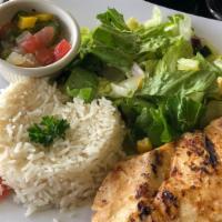 Chicken Breast / Peito De Frango · Gluten-Free. Grilled chicken breast served with a side of our homemade vinaigrette sauce.