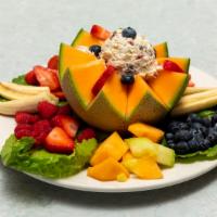 Stuffed Tomato, Cantaloupe, Honeydew · Choose tuna or chicken salad served with coleslaw, cottage cheese and a hard boiled egg.
