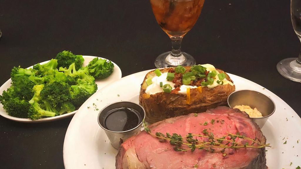 Prime Rib With Ernie Cut · Gluten-free. Like no other, this prime rib is the delicacy of beef, prepared, and seasoned by our expert chefs, you'll enjoy and delight in the flavor and tenderness of our personally selected sterling silver® prime rib. A huge cut of our slow roasted prime rib.