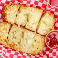 Cheese Bread (6” French Style Bread) · Greek’s® special garlic butter, select blended cheeses with marinara sauce on the side.