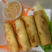 A 9 Chicken Egg Roll  · Ground chicken mixed with clear noodles, potato, onion, carrots, and napa cabbage, served wi...