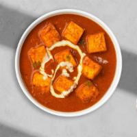 Famous Paneer Tikka Masala · Chopped fried Indian cheese, heavy whipping cream, onion gravy, tomato gravy, and yak and ye...