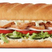 Chicken Gyro Sub · Toasted sub with our delicious chicken gyro meat  topped with lettuce, tomato, onion, banana...