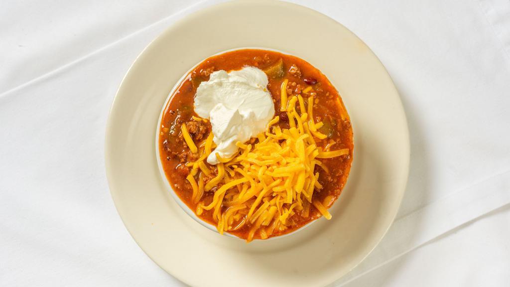 Bowl Of Chili · No bean chili. Comes with oyster crackers.