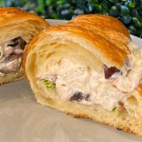 Chicken Salad Sandwich · Chicken salad served on a croissant with a cup of greens