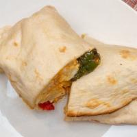 Breakfast Burritos (Veggie) · 3 fresh eggs with cheese served with a side of salsa or hot sauce