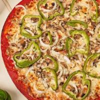 Thin Crust Judys Special · Crispy crust with a tomato & mozzarella base layered with sausage, green peppers, mushrooms,...