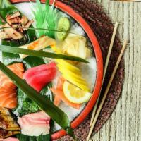 Sashimi · Ten pieces of assorted raw fish.