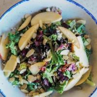 Centraal Salad · organic greens / apple / buttermilk bleu / almond / lemon dressing (on the side)