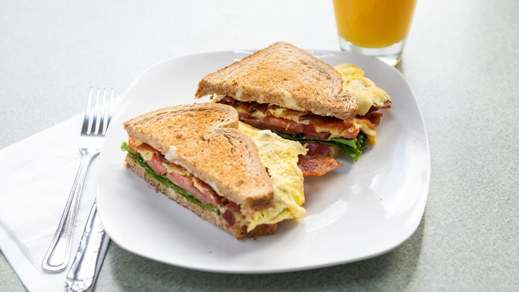 Bacon & Egg Sandwich · Served with 2 eggs lettuce tomato and mayonnaise.