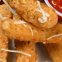 Mozzarella Cheese Sticks · Crunchy on the outside, warm & melted on the inside. Served with warm, homemade marinara.