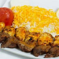 Mix Of Chicken & Shish Kabob · One skewer of grilled minced beef and one skewer of grilled marinated beef fillet, grilled t...