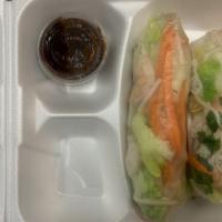 Fresh Roll (2 Rolls) · Lettuce, carrots, cucumber, cilantro, noodles wrapped in sticky rice paper with your choice ...