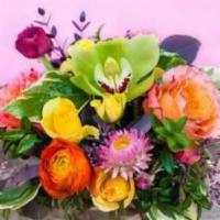 Brighter Days · Inspired by the bright and poppy pigments of the floral world, this colorful arrangement is ...