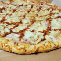 Bbq Chicken Pizza · Grilled Chicken with BBQ Sauce, Mozzarella and Provolone Cheese.