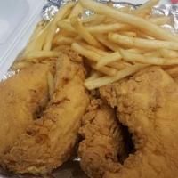 Chicken Finger Basket · Comes with four Fried  fingers and Fries