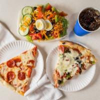 One Slice ,Salad And Drink · 