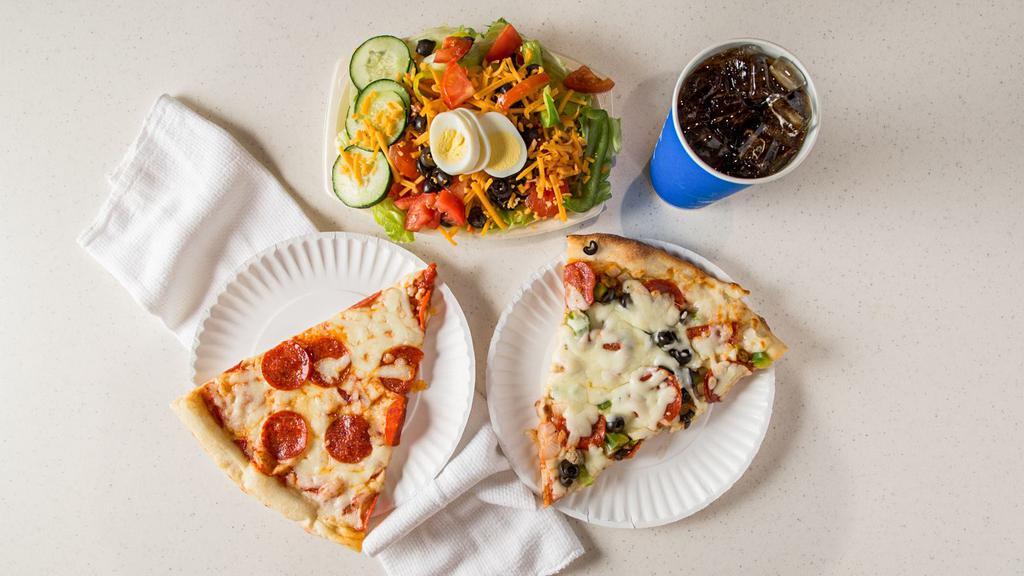 One Slice ,Salad And Drink · 