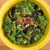 I Am Pure (Kale Salad) · Tender kale marinated with sesame-garlic dressing, with carrots, cucumber, sea palm, basil g...