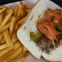 Sausage & Pepper Hero · Grilled to perfection and served with fries.