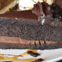 Chocolate Cake · Homemade chocolate cake. A slice of heaven.