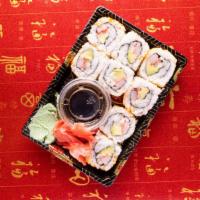 California Roll · Cucumber, Avocado, Crabmeat Wrapped in Sushi Rice and Nori Seaweed