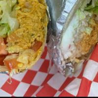 Burritos · Choice of meat, beans, rice, lettuce, tomatoe, sour cream and cheese.